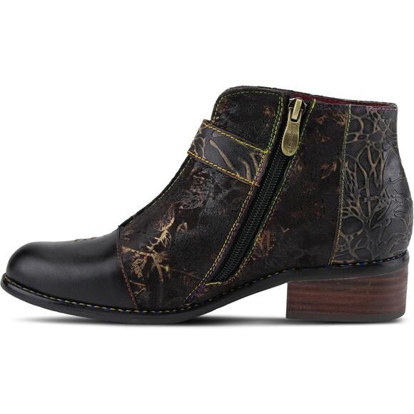 L'Artiste by Spring Step Womens Georgiana Leather Ankle Boot -- Black Multi NEW - Picture 2 of 7